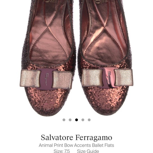 Salvatore Ferragamo Bow Accents Ballet Flats Size 7.5 Women’s - Picture 3 of 6